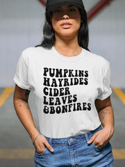 Pumpkins Hayrides Cider Leaves And Bonfires Shirt - HighCiti