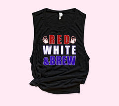 Red White & Brew Muscle Tank