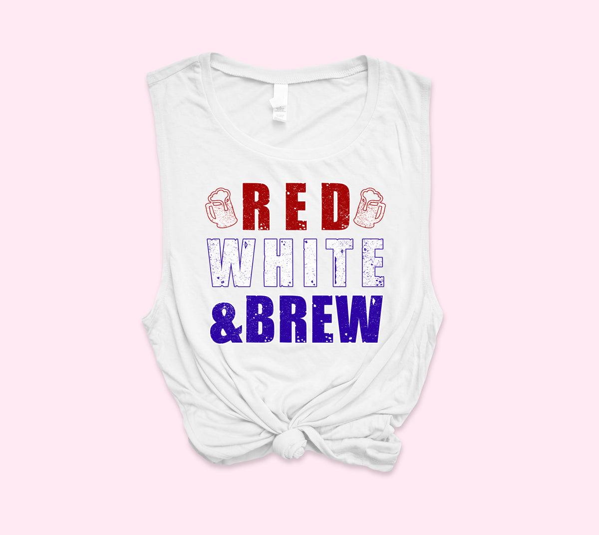 Red White & Brew Muscle Tank