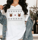 white shirt with reindeer boobs - HighCiti