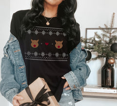 black shirt with reindeer boobs - HighCiti