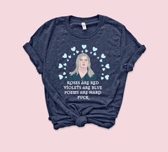 Heather navy shirt with the witcher geralt of rivia saying funny valentine's poem - HighCiti