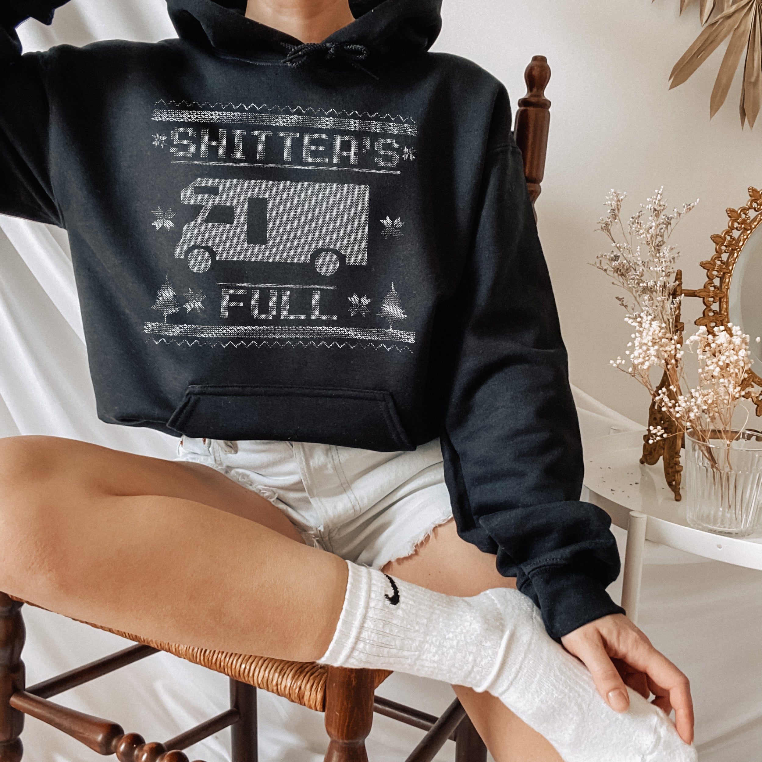 black hoodie that says shitter's full - HighCiti