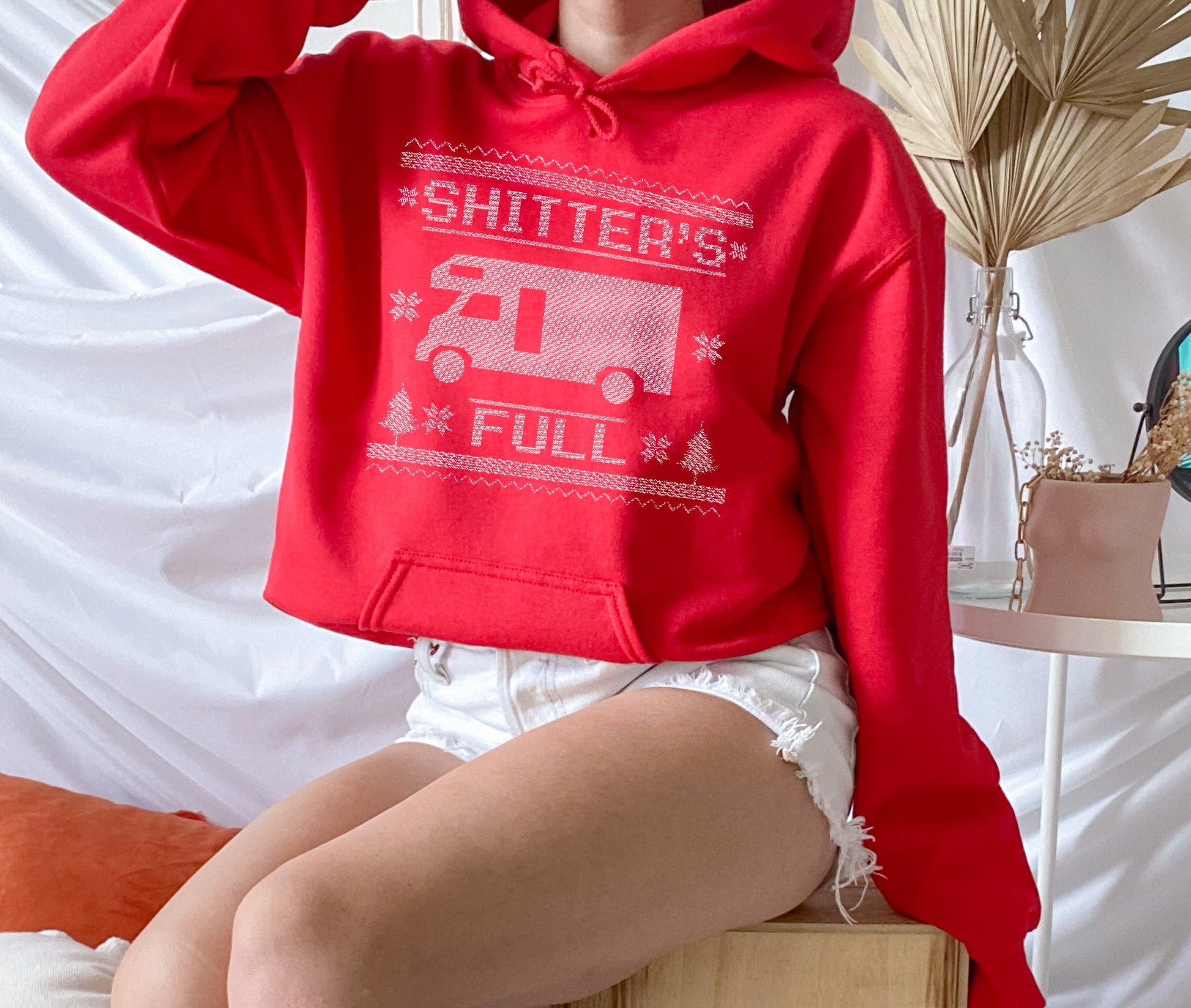 red hoodie that says shitter's full - HighCiti