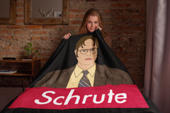Blanket with dwight schrute from the office parody supreme logo - HighCiti