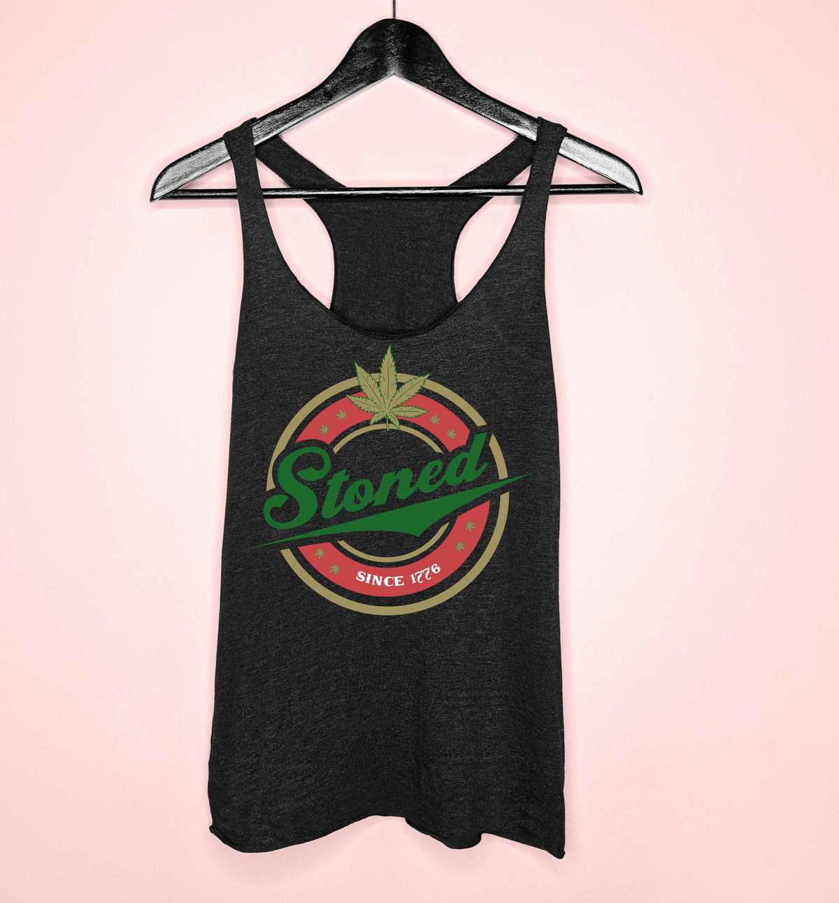 Black tank top with the miller lite logo saying stoned - HighCiti