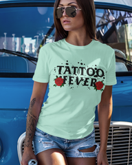 Mint shirt with roses saying tattoo fever - HighCiti