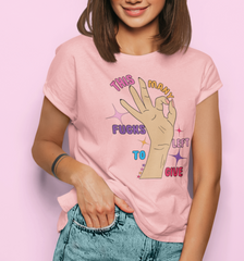 Pink shirt saying this many fucks left to give - HighCiti