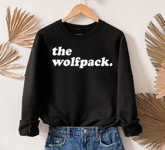 black sweater that says the wolf pack - HighCiti