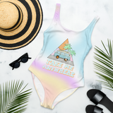 Tie-dye swimsuit with a hippie bus that says take me anywhere - HighCiti