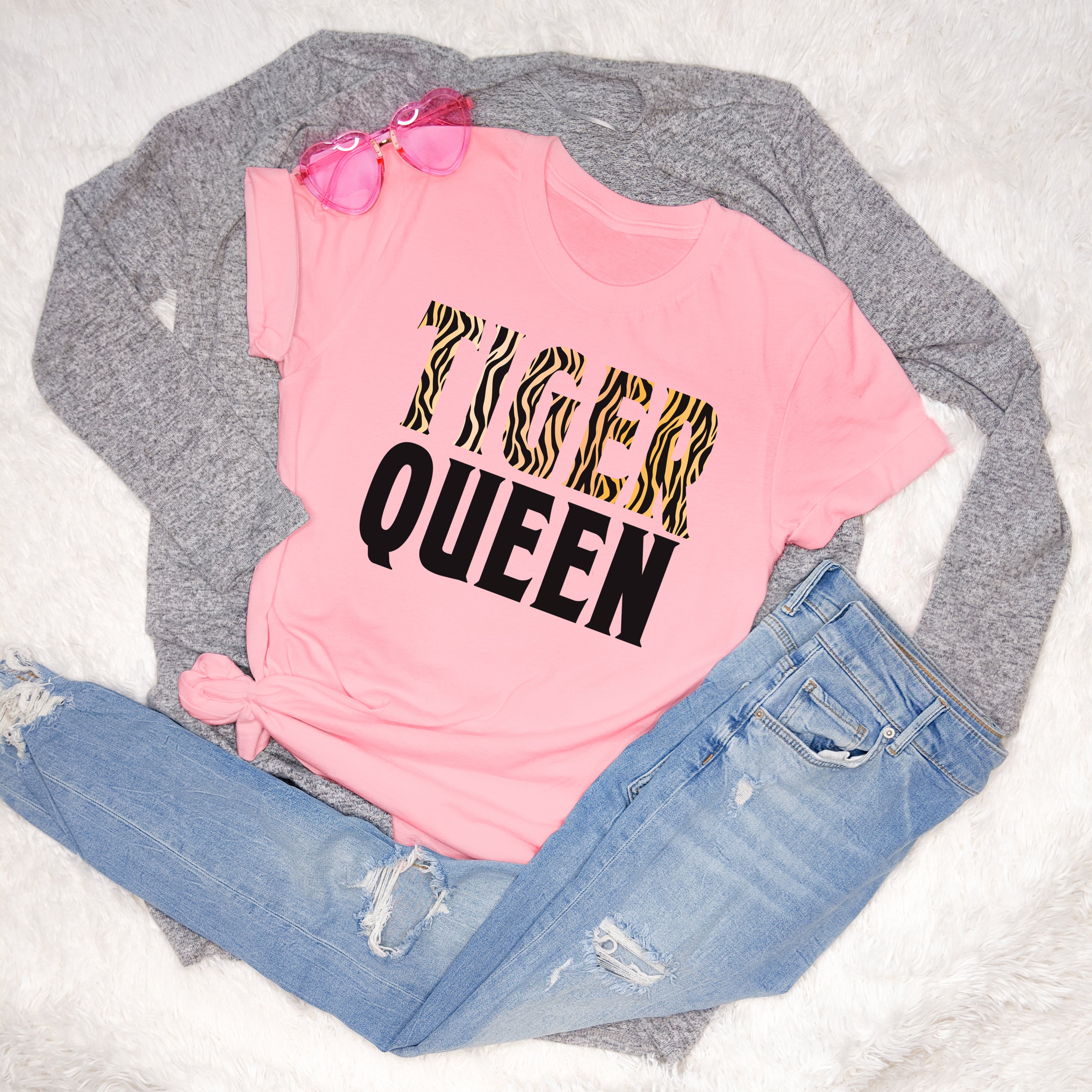 Pink shirt that says tiger queen - HighCiti