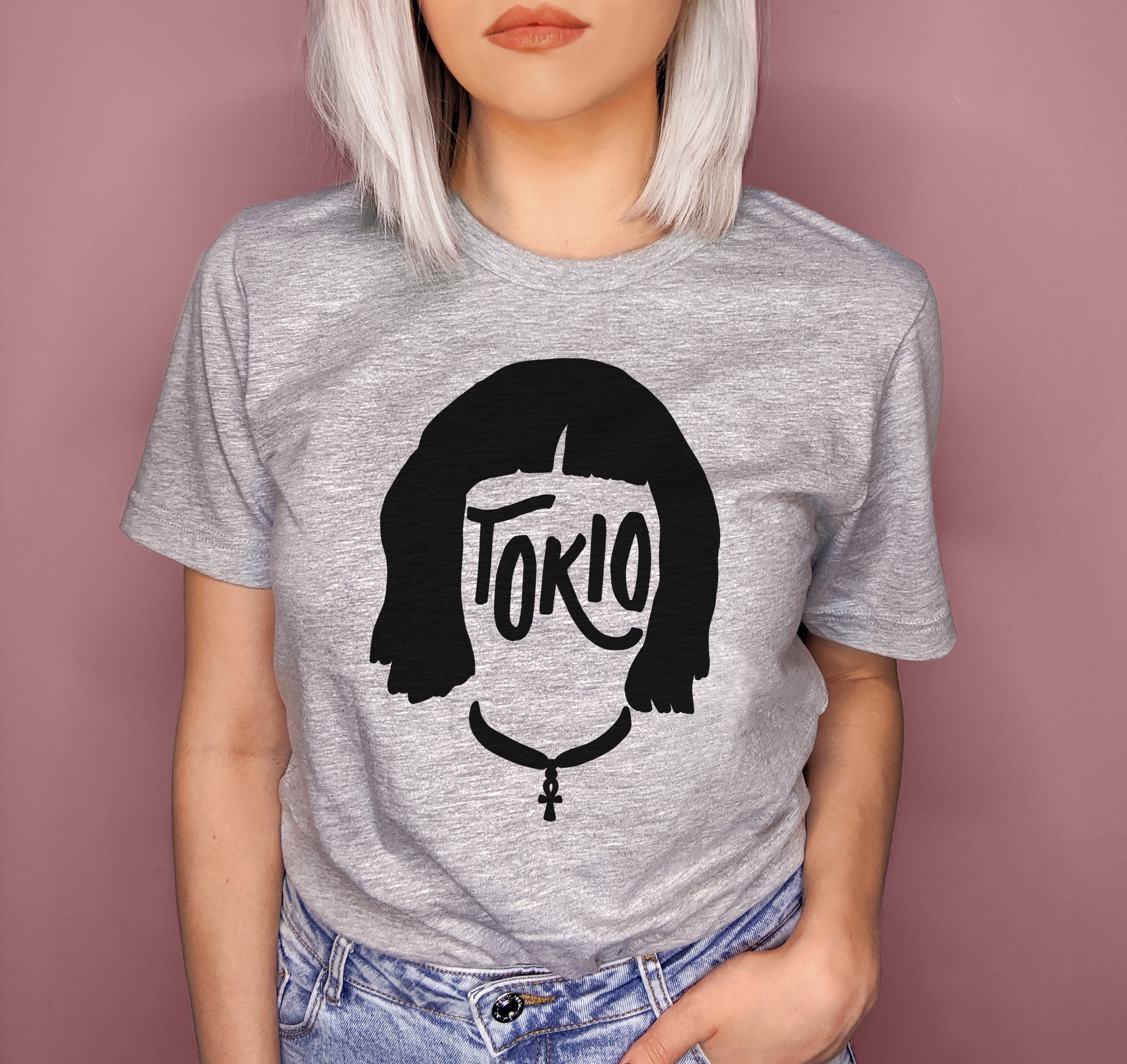 Grey shirt with tokio from la casa de papel - HighCiti