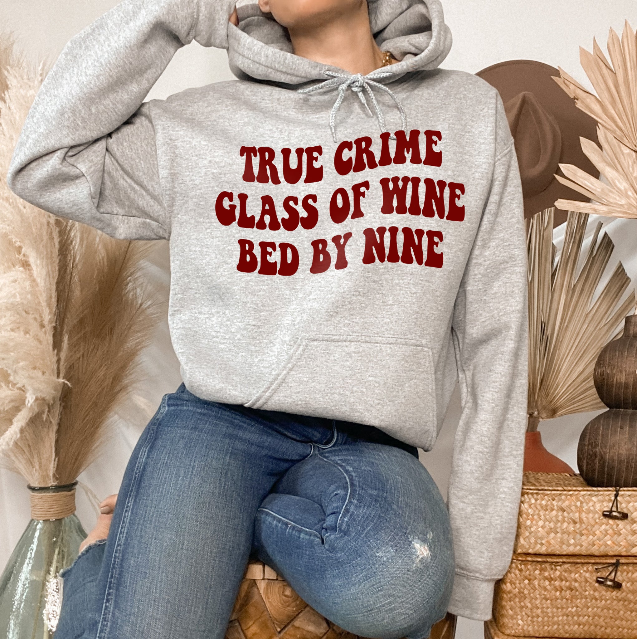 True Crime Glass Of Wine Bed By Nine Hoodie