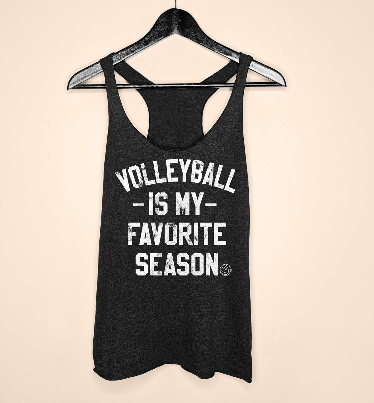 black tank top saying volleyball is my favorite season - HighCiti