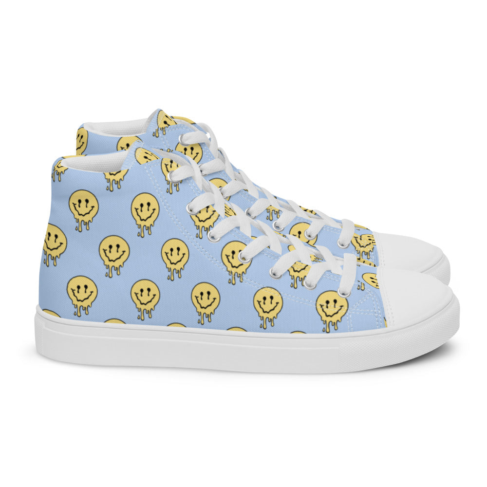Drippin' Smile Face Women’s High Top Canvas Shoes